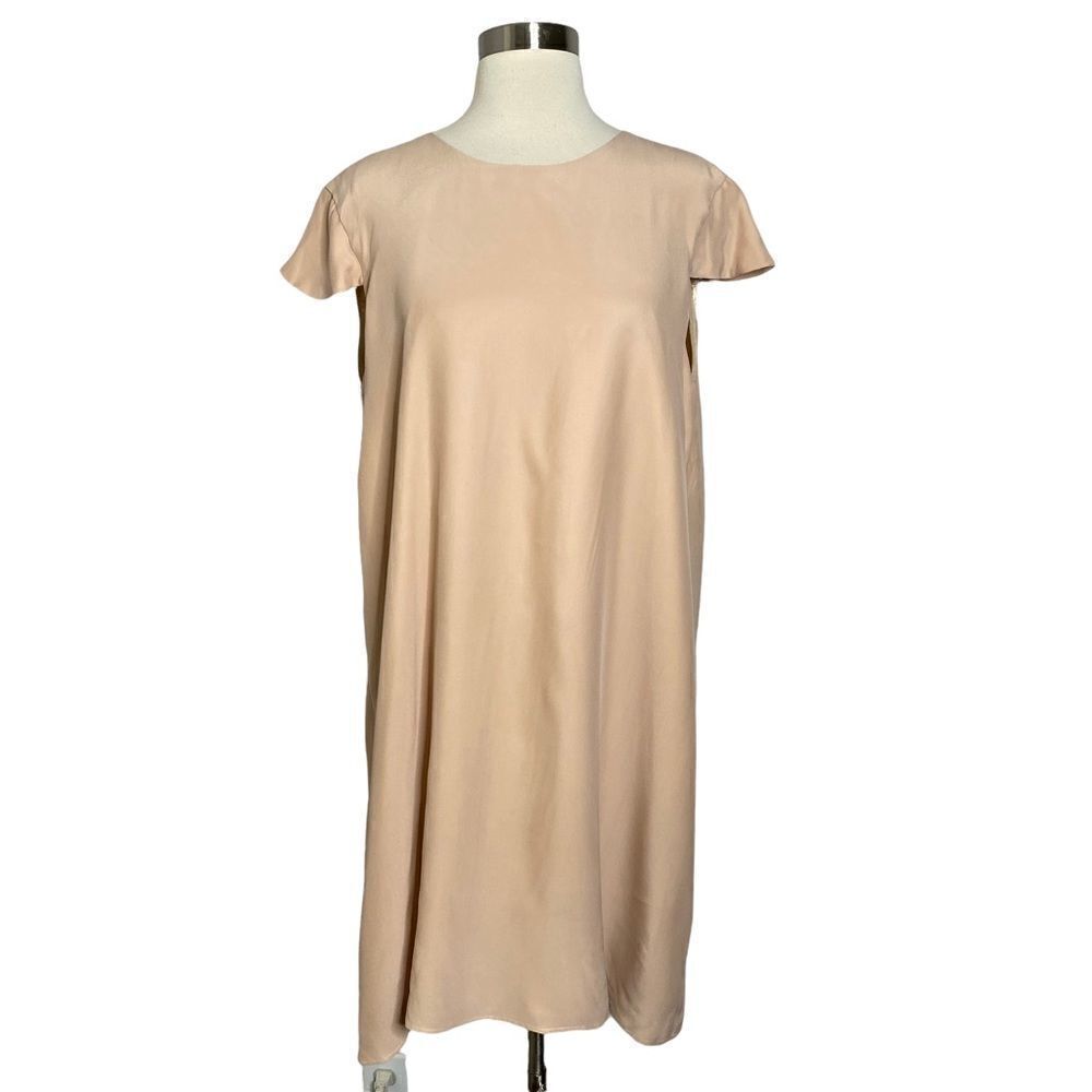 Natalie Deayala Collection Womens Silk Dress Size XXL Light Pink Short Sleeve